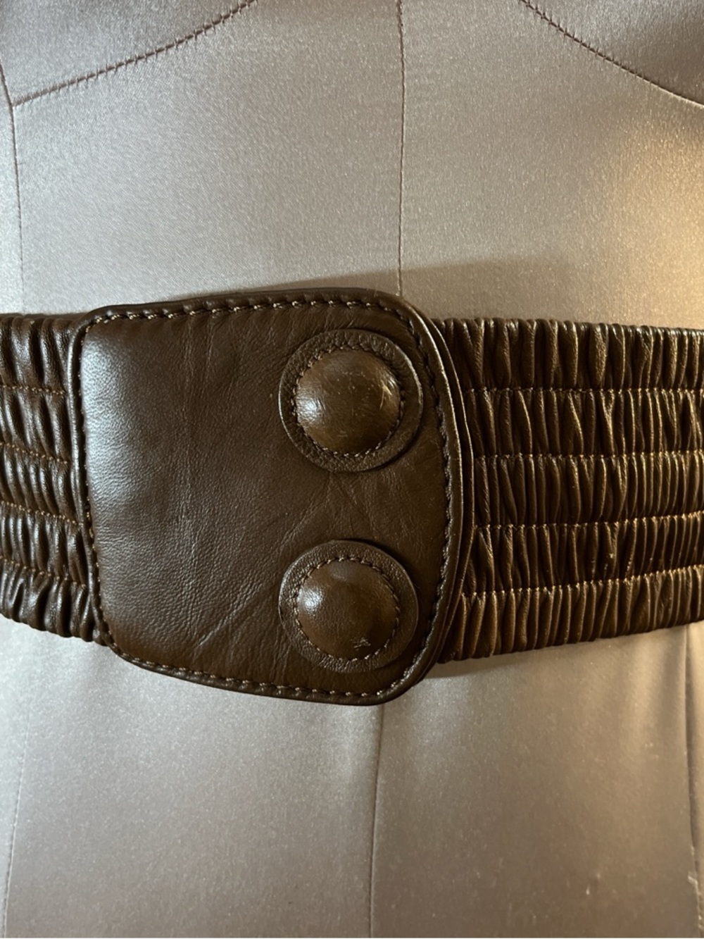Hoss Intropia Brown Leather Elastic Wide Belt | Stretch Waist Belt